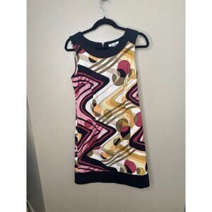 Connected Womens Geometric Print Sleeveless Dress 10 Multicolor Modern Style